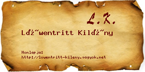 Löwentritt Kilény névjegykártya